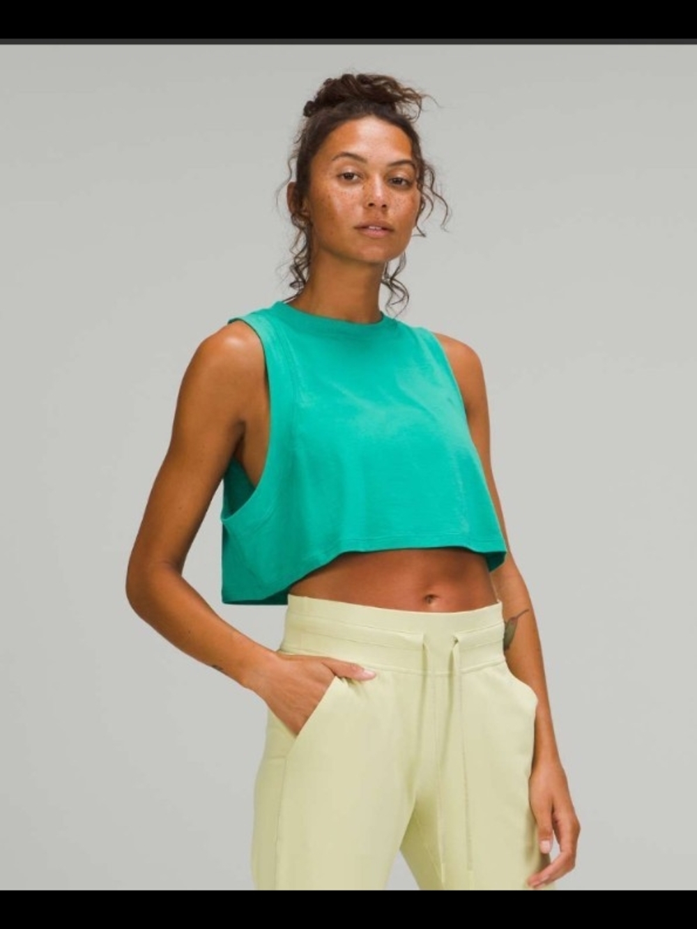 lululemon athletica Oversized All Yours Cropped Tank Top in Maldives Green